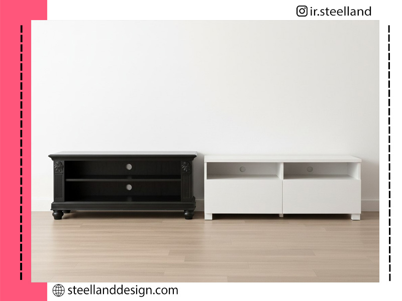 مقایسه میز تلویزیون کلاسیک و میز تلویزیون مدرن
